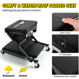 Nilight 36inch Z Creeper - 2-in-1 Folding Rolling Mechanic Seat 36 inches Adjustable Lay-Down or Sit Garage Chair, 330 lbs Capacity, Grey Black