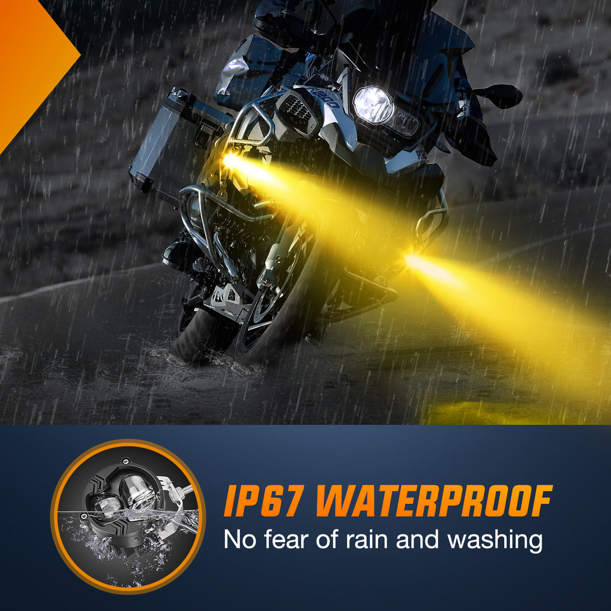 Nilight Motorcycle Driving Lights 2.7 inch White Amber Spot Beam Fog Light LED Pods IP67 Waterproof Auxiliary Offroad Lighting for Motorbike Dirt Bike e-Bike Scooter Snowmobile ATV UTV SUV Truck