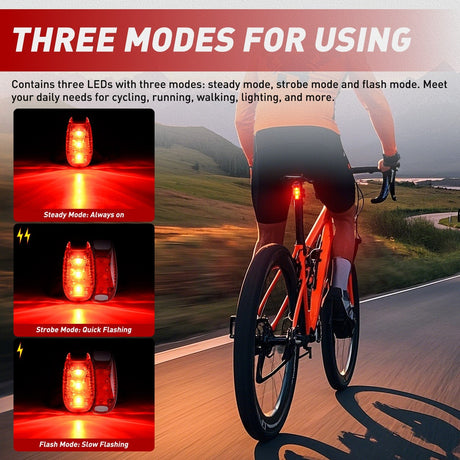 Nilight LED Safety Light 4PCS Red Marine Navigation Bike Tail Lights Three Modes Waterproof Reflective Gear Clip On Flash Strobe Indicator Lamp for Night Boating Fishing Cycling Jogging