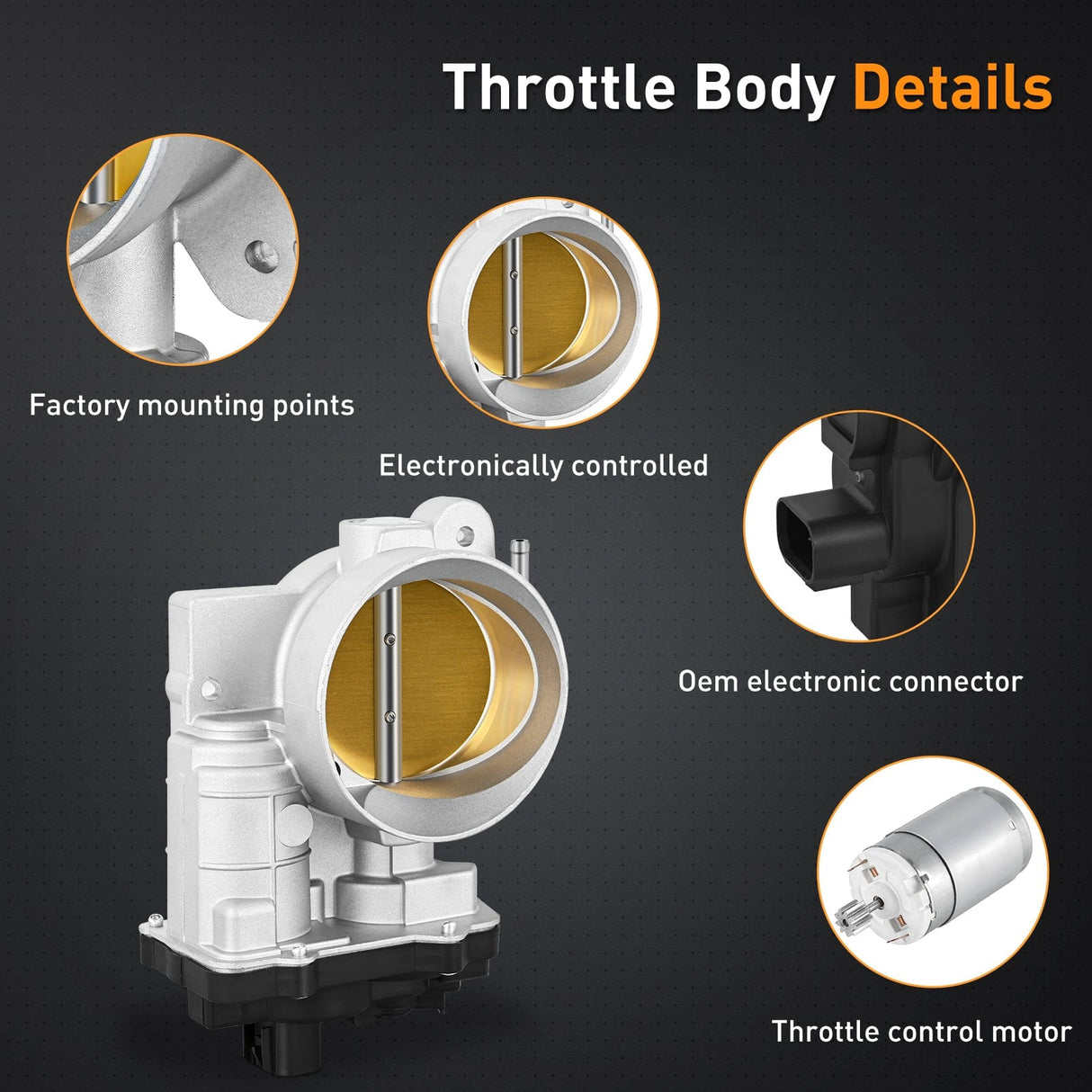 Throttle Body fits for GMC Chevrolet Buick Cadillac Vehicles - for Chevy Avalanche Express Silverado Suburban Tahoe GMC Envoy Savana Sierra Yukon Buick Cadillac Escalade 2003-2007, 12570800