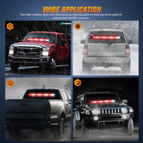 Nilight 144LED Traffic Advisor Strobe Light Bar with Controller Red White Emergency Warning Lights Hazard Interior Front/Rear Windshield Flashing for Cars Plow Trucks Construction Vehicles