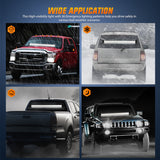 Nilight 144LED Traffic Advisor Strobe Light Bar with Controller White Emergency Warning Lights Hazard Interior Front/Rear Windshield Flashing for Cars Plow Trucks Construction Vehicles