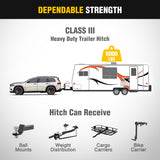 Trailer Hitch Class 3 Trailer Hitch Fits Dodge Durango 2011-2024 & Jeep Grand Cherokee 2012-2021 2-inch Hitch Receiver Multi-Fit Hitch to Receive Ball Mount Cargo Carrier Bike Rack Tow Hook