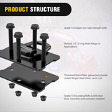 Nilight 2Pcs 1/2inch D Rings for Trailers Heavy Duty Trailer Tie Down Rings, Incl. Mounting Hardware, Forged Steel Bolt-On Grab with Back Plates Compatible with Tractor RV UTV Truck, Max 12000Lbs, Black