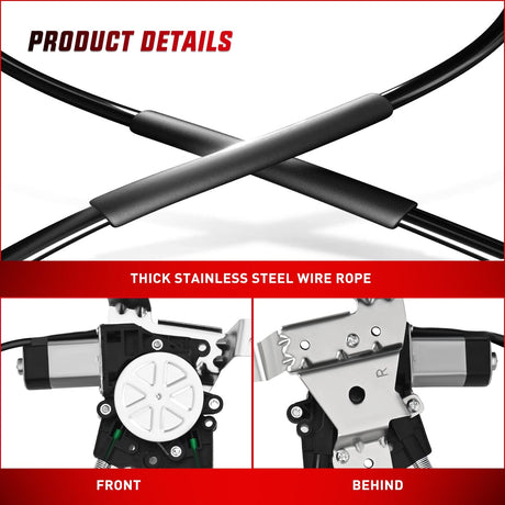 Nilight Power Window Regulator with Motor Rear Passenger Side,Compatible with Cadillac Escalade/Chevy Tahoe/GMC Yukon 2002 2003 2004 2005 2006,Rear Right,748-229