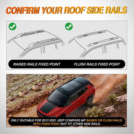 Nilight Aluminum Roof Rack Cross Bars Fit for Jeep Compass MP 2017-2021