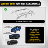 Roof Rack Roof Rack Cross Bars Compatible with Chevrolet Tahoe Suburban GMC Yukon Cadillac Escalade 2021 22 23 2024, Adjustable Aluminum Car Crossbars for Cargo Carrier Luggage Box Kayak Tent Snowboard