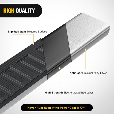 Nilight Running Boards for 2019 2020 2021 2022 2023 2024 2025 Chevy Silverado GMC Sierra 1500 2500 3500 Regular Standard Single Cab 6 Inch Side Step Nerf Bars Stainless Steel