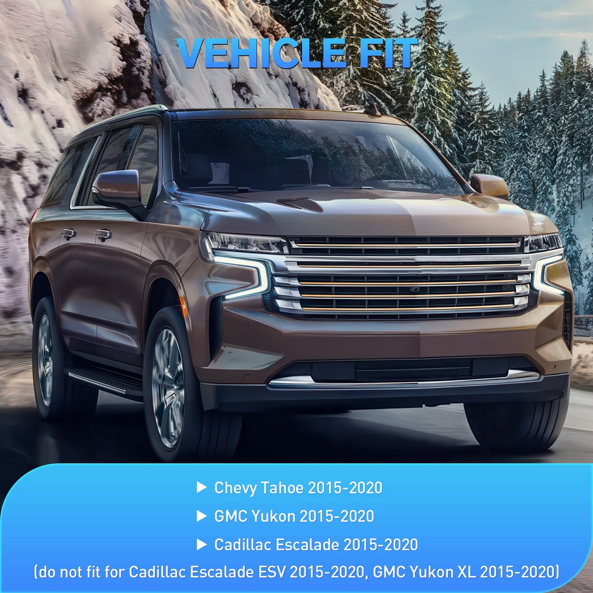 Nilight in Channel Rain Guards for Chevy Tahoe/GMC Yukon/Cadillac Escalade 2015 2016 2017 2018 2019 2020 Original Window Deflectors, Vent Window Visors-4PCS