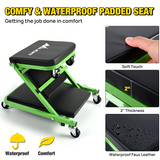 Nilight 36Inch Z Creeper - 2-in-1 Rolling Folding Car Seat, 36 inches Adjustable Roller Garage Chair Lay Down or Sit, 330LBS Capacity, Green Black