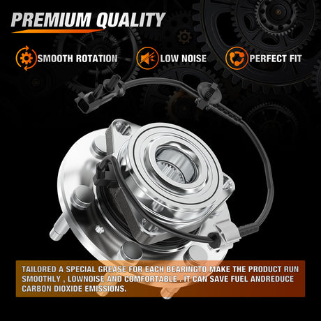 Nilight Wheel Bearing and Hubs Assembly Set for Chevy GMC Silverado Suburban Sierra Yukon XL 1500 Tahoe Avalanche Cadillac Escalade ESV EXT 2007 2008 2009 2010 2011 2012 2013 with 6-Lug, OEM 515096