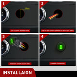 Nilight 5Pcs Waterproof Round Rocker Toggle Green LED Switch 12V 20A 3 Pin ON Off SPST for Car Truck Boat Marine Automotive RV with Locked Terminal Wires