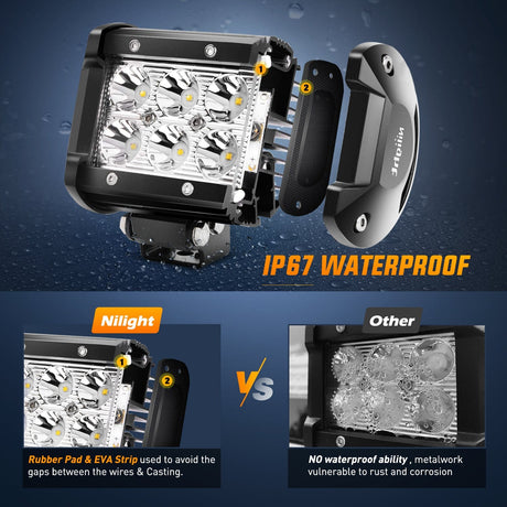 4 Inch 18W Yellow Beam LED Light Pods (Pair) Nilight