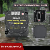 Nilight 12V 140 AMP Dual Battery Isolator Auto Manual Voltage Sensitive Relay with Digital Voltmeter Smart VSR Automatic Charger Disconnect w/Voltmeter for Truck RV UTV Boat Can Am