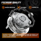 Nilight Front Wheel Hub and Bearing Assembly for Silverado Sierra Suburban 1500 HD 2500 HD 3500 2002 2003 2004, Chevy Avalanche 2005-2006, GMC Yukon XL 2500, Hummer H2 2003-2007,4WD OEM 515058