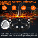 Nilight Motorcycle Foot Pegs Dirt Bike Footpegs Fit for Harley Dyna 1993-2017 Fatboy 1990-2017 Iron 883 2009-2017 Sportster 883 360° Rotating CNC Foot Pegs Heavy Duty Aluminum Alloy Peg Pedal, Black