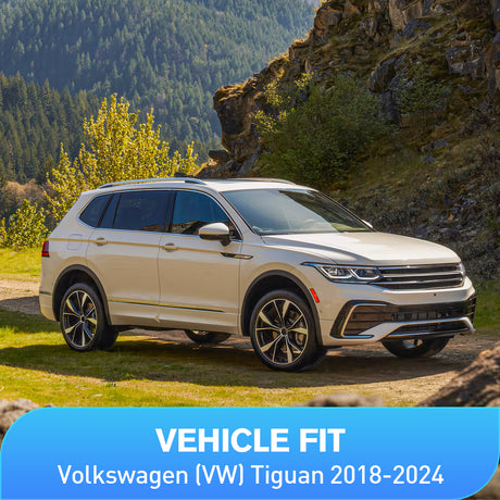 Rain Guards Vent Window Visors for Volkswagen (VW) Tiguan 2018 2019 2020 2021 2022 2023 2024（5-Seat Only）, in-Channel Rain Guards, Original Window Deflectors-4PCS