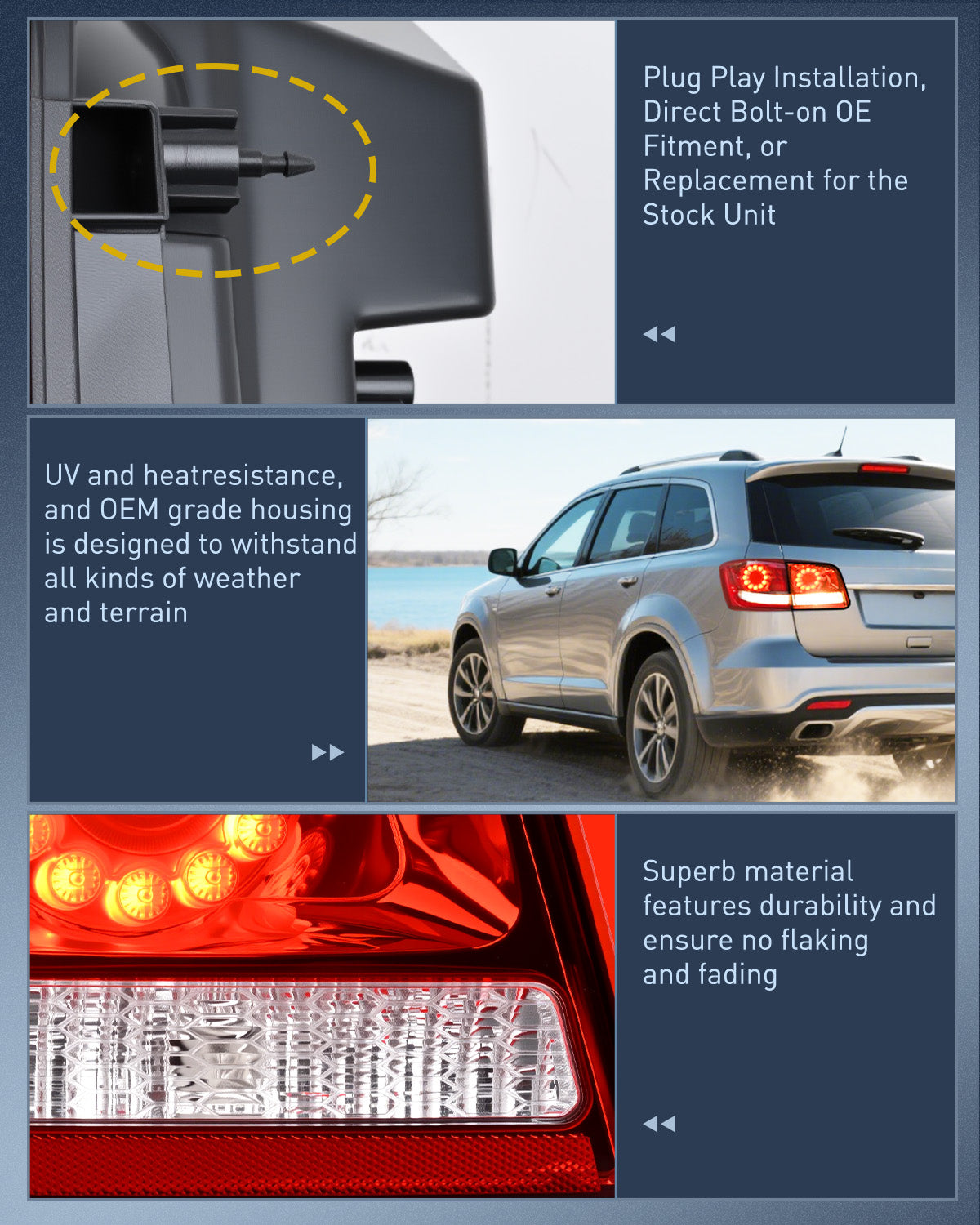 Nilight Taillight Assembly Compatible with 2011 2012 2013 2014 2015 2016 2017 2018 2019 2020 Dodge Journey Inner Tail Light Right Passenger Side