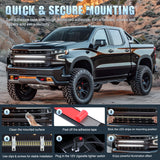 Nilight 2PCS 24 inch Truck Grill Strobe Lights Strip 384 LED Emergency Light White Flexible Side Flashing Warning Caution Safety Waterproof Lighting Kit for Trucks Tow Plow Construction Vehicles