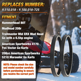 725 Go Kart Drive Belt Fit for Hammerhead 80T Mudhead 208R 14704 Trailmaster Mid Karts MB200 XRX Mud Head Go Kart 6.5HP Engine 30 Series Torque Converter Belt Replacement 9.100.018-725, 2 Pack