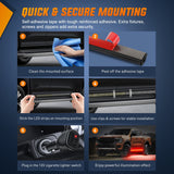 Nilight 2PCS 70 Inch Emergency Strobe Light Strip 1125 LED Running Board Lights Red Flexible Side Flashing Warning Caution Safety Waterproof for Truck Construction Vehicles Pickup
