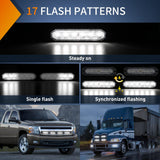 Nilight 4PCS 6 LED White Emergency Warning Strobe Lights