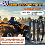 Go Kart Drive Belt 40 Series Torque Converter Belt Replacement for Comet 203785A Comet 203785 MANCO 12346 40 Series, 3 Pack