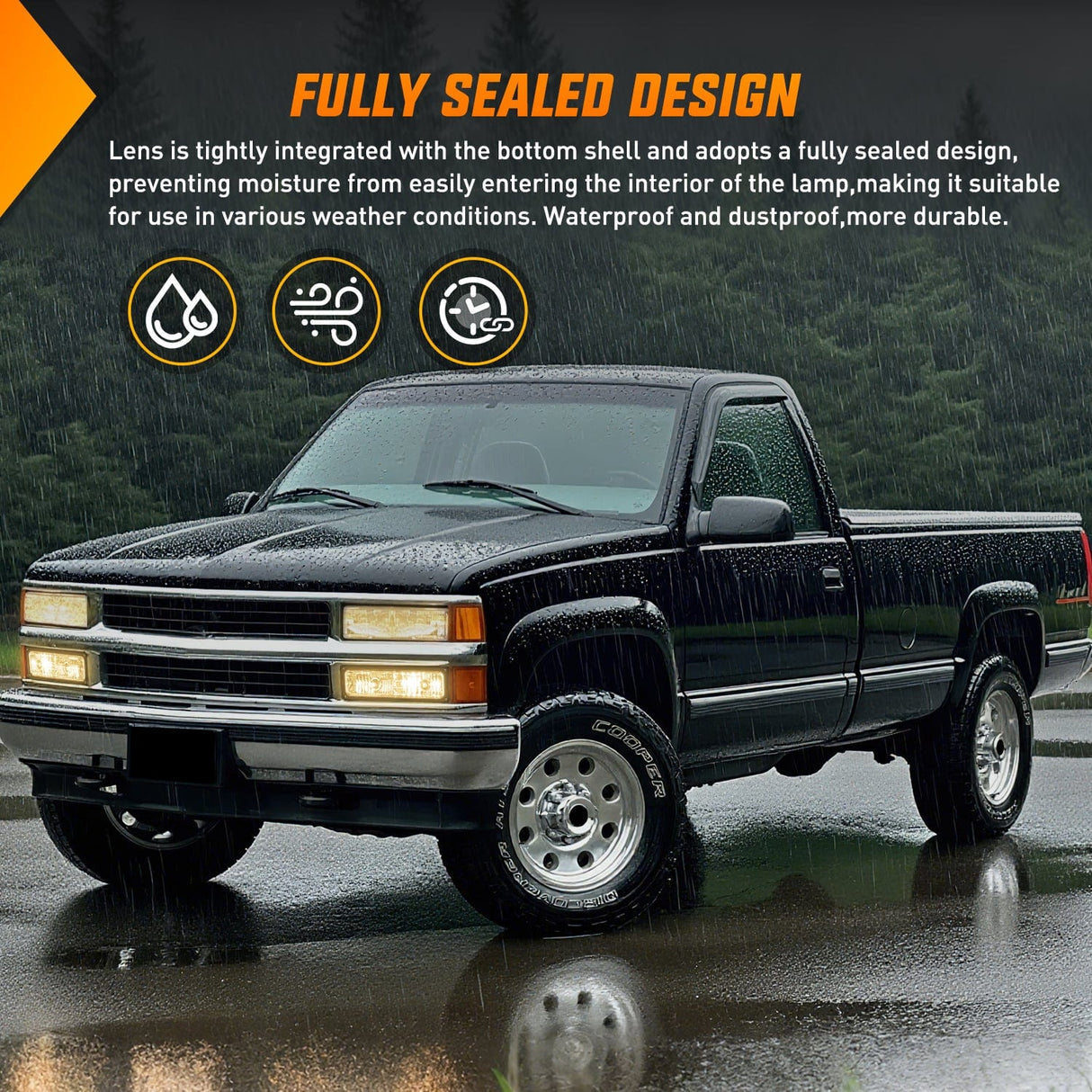 Nilight Headlight Assembly Compatible with 1988 1989 1990 1991 1992 1993 1994 1995 1996 1997 1998 Chevrolet GMC C10 C/K 1988-1999 Silverado Suburban Sierra Blazer Tahoe Yukon Black Bumper Lights