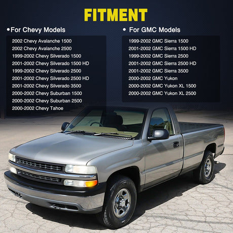 Rocker Switch Headlight Dimmer Switch with Yellowish LED Light Compatible with 1999-2002 Chevy Silverado 1500 2500 3500 Suburban 1500 2500 Tahoe 1999-2002 GMC Sierra 1500 2500