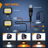 Nilight 4Inch Off-Road LED Light Bar, 2PCS 60W 3 Lighting Modes (White/Amber/White&amp;Amber) Driving Fog Light Spot Flood Lights with 18AWG Wiring Harness for Truck Car ATV SUV Jeep Boat
