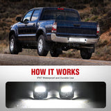 License Plate Lights Compatible with 2005 2006 2007 2008 2009 2010 2011 2012 2013 2014 2015 Toyota Tacoma 2000-2013 Tundra Black Housing 6000K White 2PCS Pack works