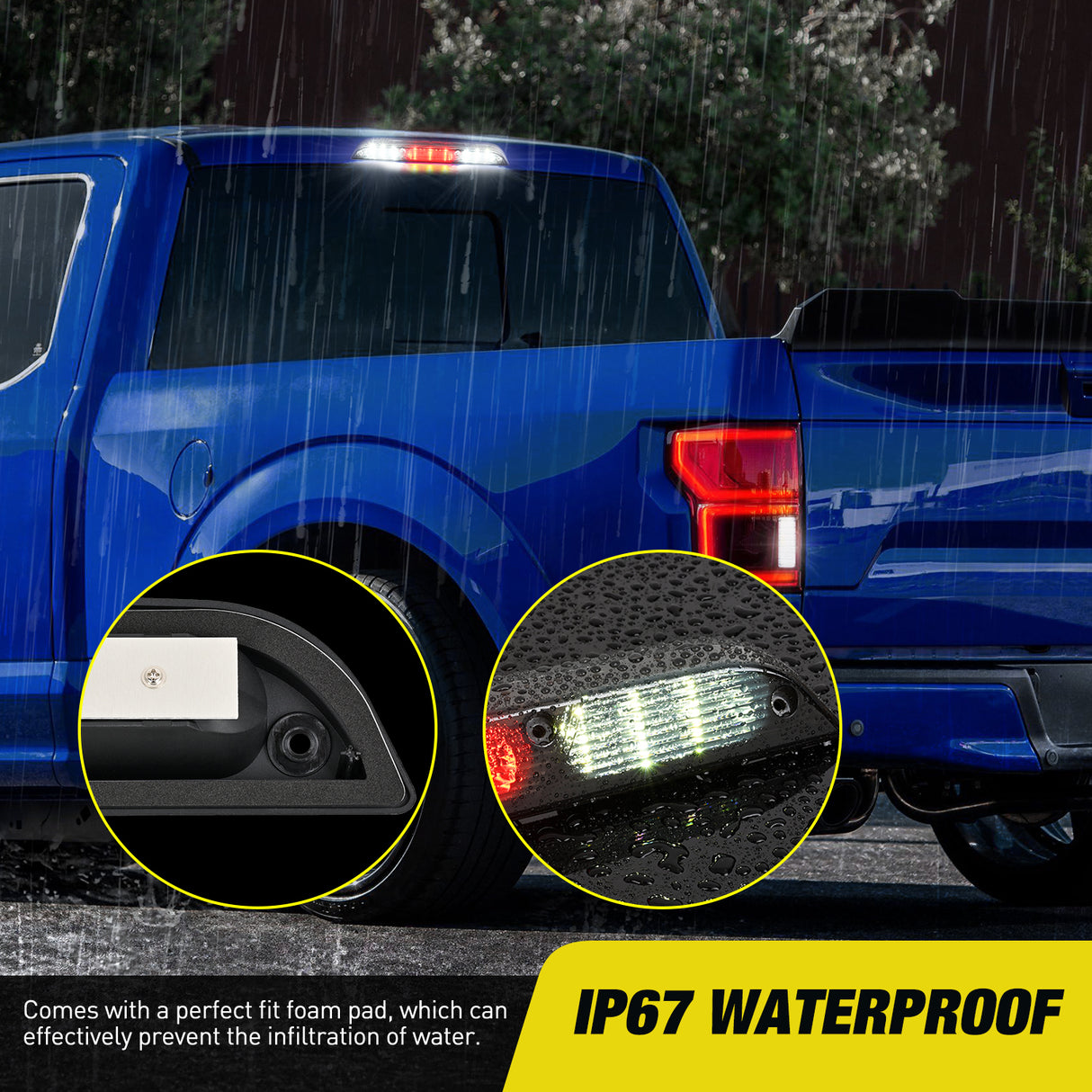 Third Brake Light Tail High Mount 3rd Stop Cargo Reverse Lights Smoked Lens Compatible with Ford F150 2015 2016 2017 2018 2019 2020 Super Duty F250 F350 2017+ Ranger 2019+ Maverick 2022+