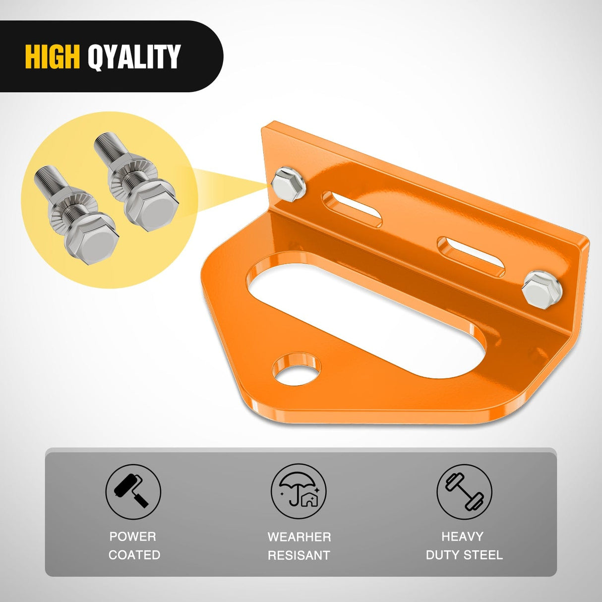 Universal Heavy Duty Zero Turn Mower Trailer Hitch Kit Strong Neodymium Magnetic Pin with 4 Bolts 1/2'' R-Clip Combo Pack Red & Orange 6mm Thick
