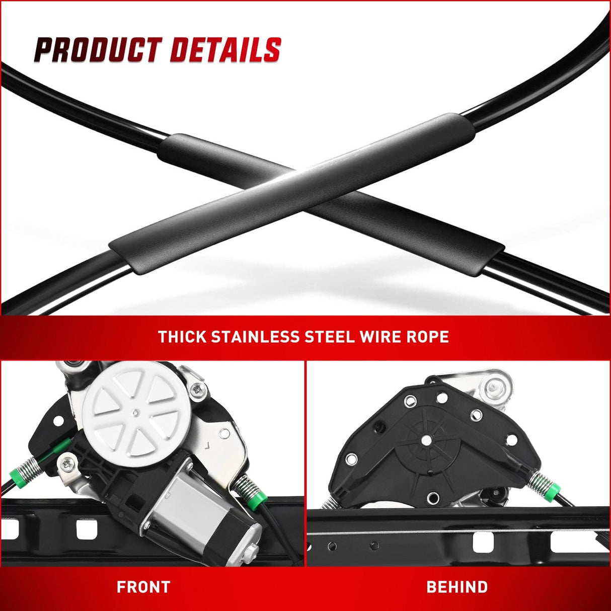 Nilight 741-485 Power Window Regulator/Motor Front Passenger Side Compatible with BMW E46 325i 328i 330i 1999 2000 2001 2002 2003 2004 2005 Sedan
