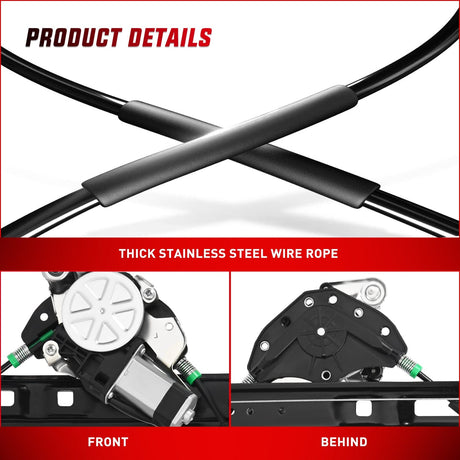 Nilight 741-485 Power Window Regulator/Motor Front Passenger Side Compatible with BMW E46 325i 328i 330i 1999 2000 2001 2002 2003 2004 2005 Sedan