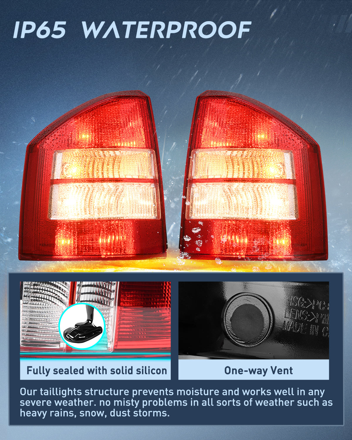 Nilight Taillight Assembly Compatible with 2007 2008 2009 2010 Jeep Compass Tail Light OE Style Rear Lamp Replacement Driver and Passenger Side