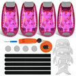 Nilight LED Safety Light 4PCS Pink Marine Navigation Bike Tail Lights Three Modes Waterproof Reflective Gear Clip On Flash Strobe Indicator Lamp for Night Boating Fishing Cycling Jogging