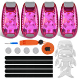 Nilight LED Safety Light 4PCS Pink Marine Navigation Bike Tail Lights Three Modes Waterproof Reflective Gear Clip On Flash Strobe Indicator Lamp for Night Boating Fishing Cycling Jogging