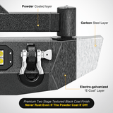 Front Bumper 2018 2019 2020 2021 2022 2023 2024 Jeep Wrangler JL JLU Unlimited (2/4 Doors) Rear Bumper Spare Tire Carrier 2inch Hitch Receiver License Plate Bracket 2 LED Lights D-rings