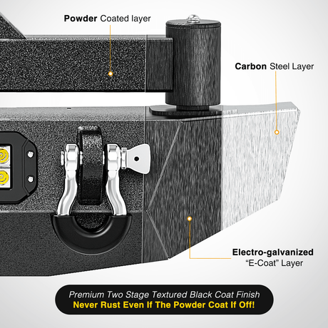 Front Bumper 2018 2019 2020 2021 2022 2023 2024 Jeep Wrangler JL JLU Unlimited (2/4 Doors) Rear Bumper Spare Tire Carrier 2inch Hitch Receiver License Plate Bracket 2 LED Lights D-rings