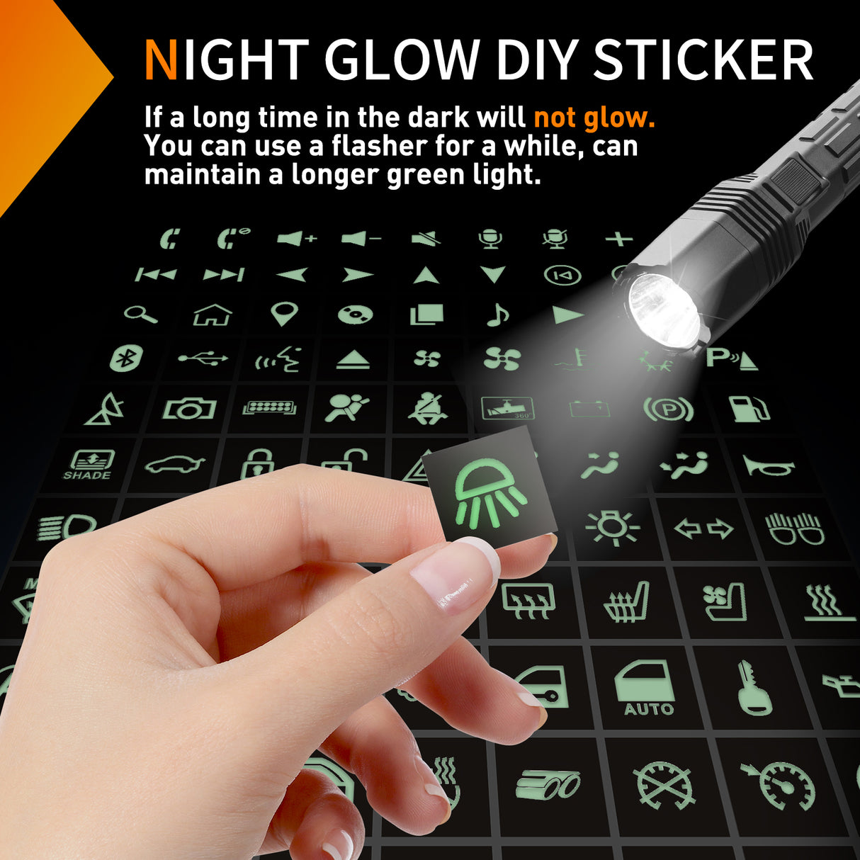 Nlight 249PCS Night Glow Sticker for Rocker Switch Panel DIY Luminous Pattern Text Label in The Dark Toggle for Dashboard Boat RV Car Truck Vehicle