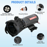 Nilight Macerator Pump for RV 12V 12GPM Portable Quick Release Self-Priming RV Macerator Pump for Sewage Waste sewer Pump Kit with Hose Fittings Discharge Port Carry Bag for Camper Boat Kitchen Marine
