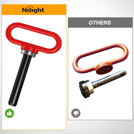 Nilight 5/8 Inch Diameter Heavy Duty Ultra Strong Neodymium Magnet Trailer Hitch Pin Red for Lawn Mower, Tractor, Towing Cargo, ATV Trailer