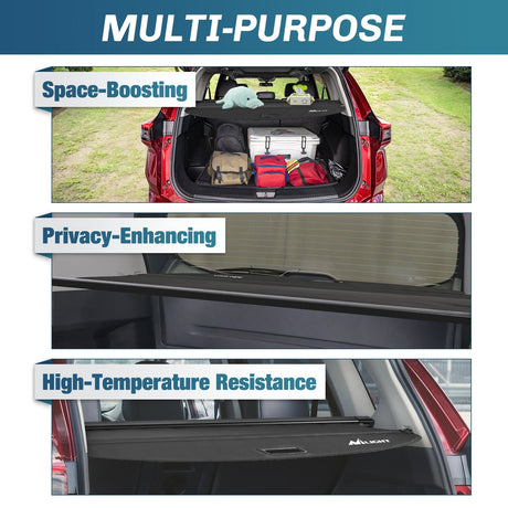 Nilight 2021 2022 2023 2024 2025 Nissan Rogue Retractable Trunk Cargo Cover With Trunk Storage Net