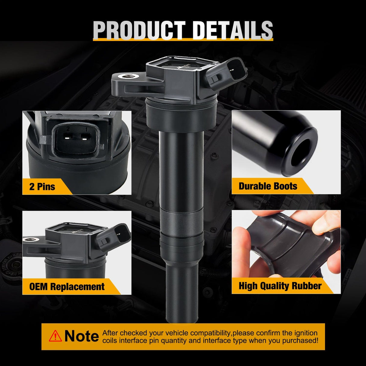 ignition coil pack 4pcs Ignition Coil Packs Fit UF651 for Hyundai KIA 2011 2012 2013 2014 2015 2016 2017 2018 2019 2020 Tucson Elantra Soul FORTE 1.8 2.0L OE# 5C1861 C1804 1788511 273002E000