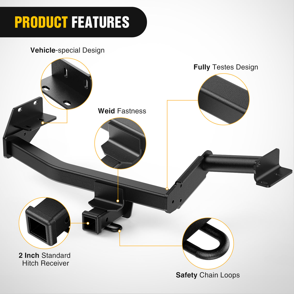2 Inch Receiver Tow Hitch for 2020-2025 KIA Telluride All Styles