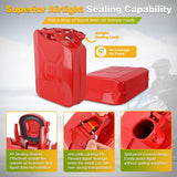 Gas Can Metal Gas Can 5 Gallon with Spout System and Handle, 20 Litre Metal Container for Gasoline Trucks Cars ATV Motorcycle Equipment, No Spill Steel Safety Gas Fuel Cans Red, 1 Pack