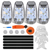 Nilight LED Safety Light 4PCS White Marine Navigation Bike Tail Lights Three Modes Waterproof Reflective Gear Clip On Flash Strobe Indicator Lamp for Night Boating Fishing Cycling Jogging