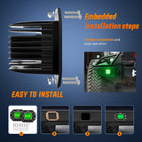 Nilight Flush Mount LED Light Pods 2 PCS 42 W Green Upgraded Spot Flood Combo Bumper Driving Fog Lights Fishing Hunting Emergency Safety Signal Light for UTV Pickup Van Boat Tractor