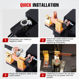 Nilight Top Post Knife Blade Master Switch 12V 24V 250A Battery Negative Disconnect Shut Off Kill Power Isolator for Car Truck Marine RV Vehicle and Electrical Equipment